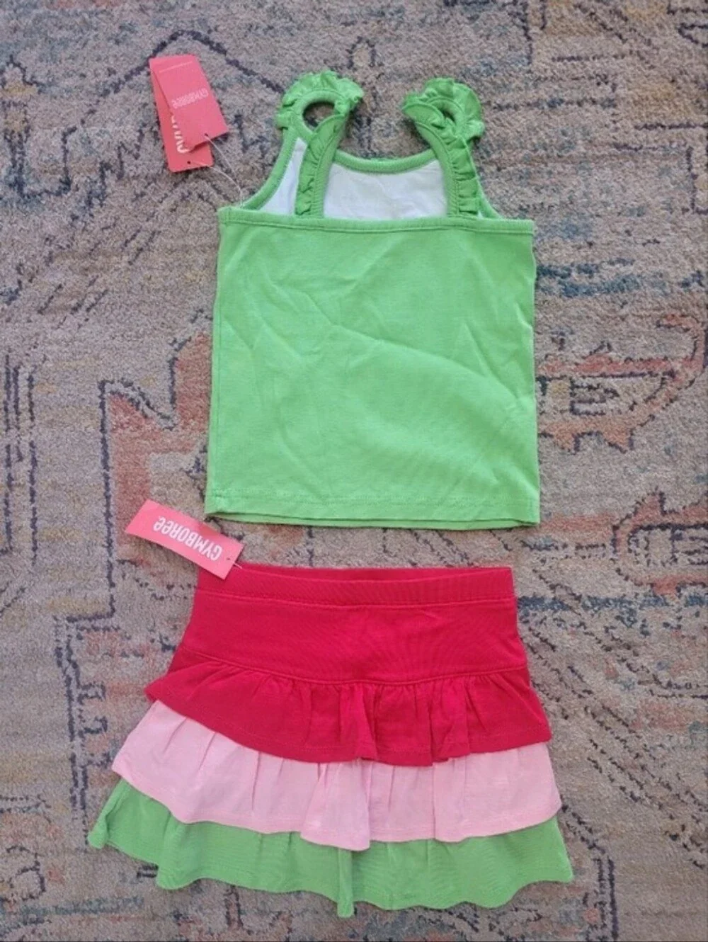 Gymboree Watermelon Tank Top Skirt Set Outfit Vintage Girls New Sz 5